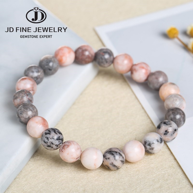 Yoga Fitness Gifts - JD naturalny różowy Zebra Jaspers kamień