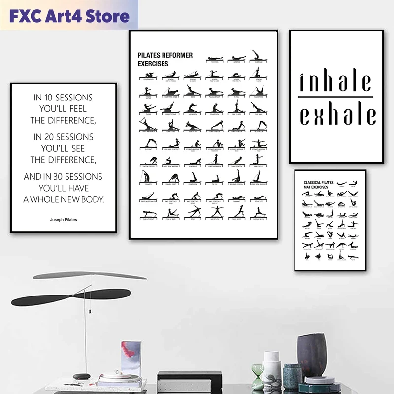 Yoga Fitness Gifts - Plakat bez ramy z schematem ćwiczeń