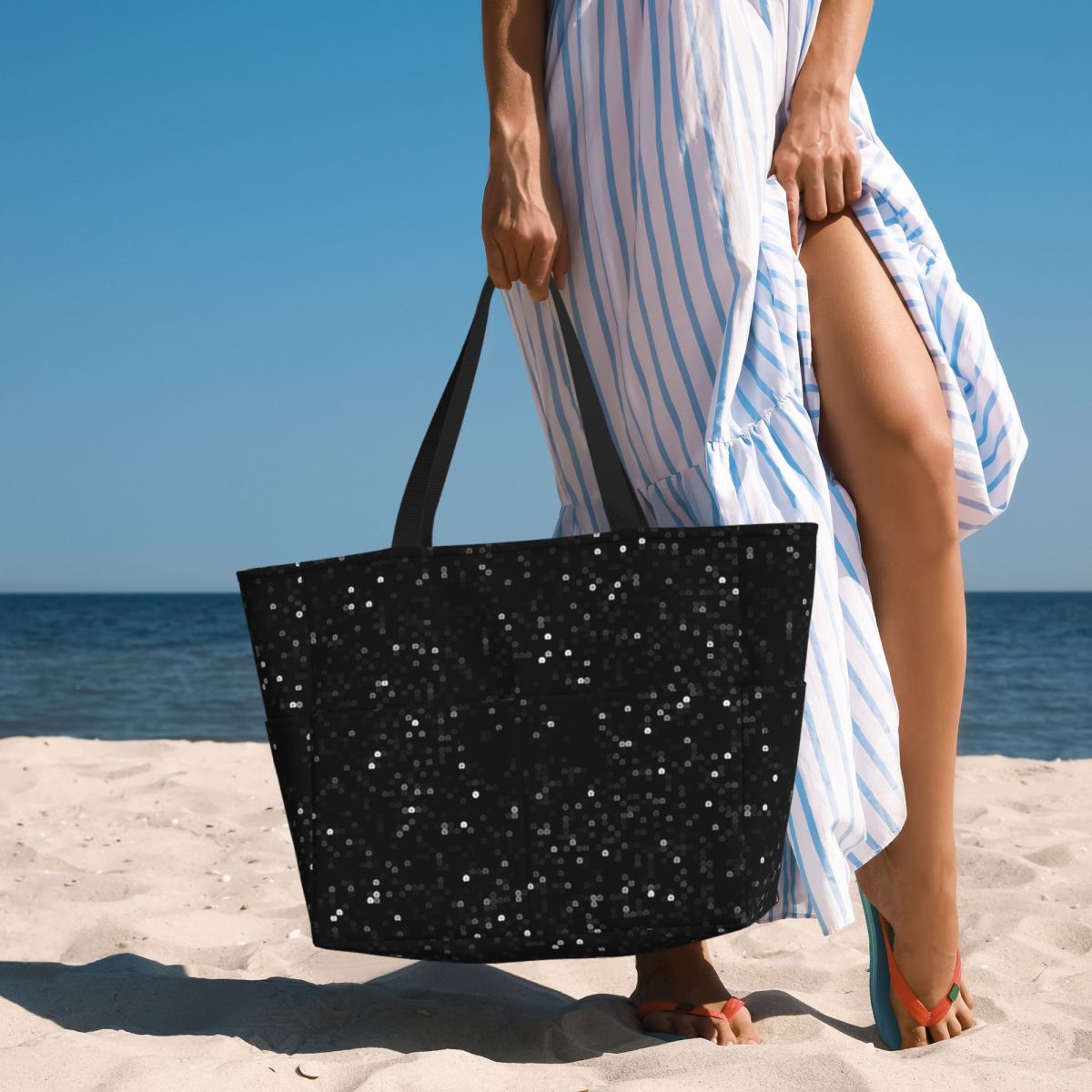 Torba plażowa z czarnymi cekin – Yoga Fitness Images recenzja i cena