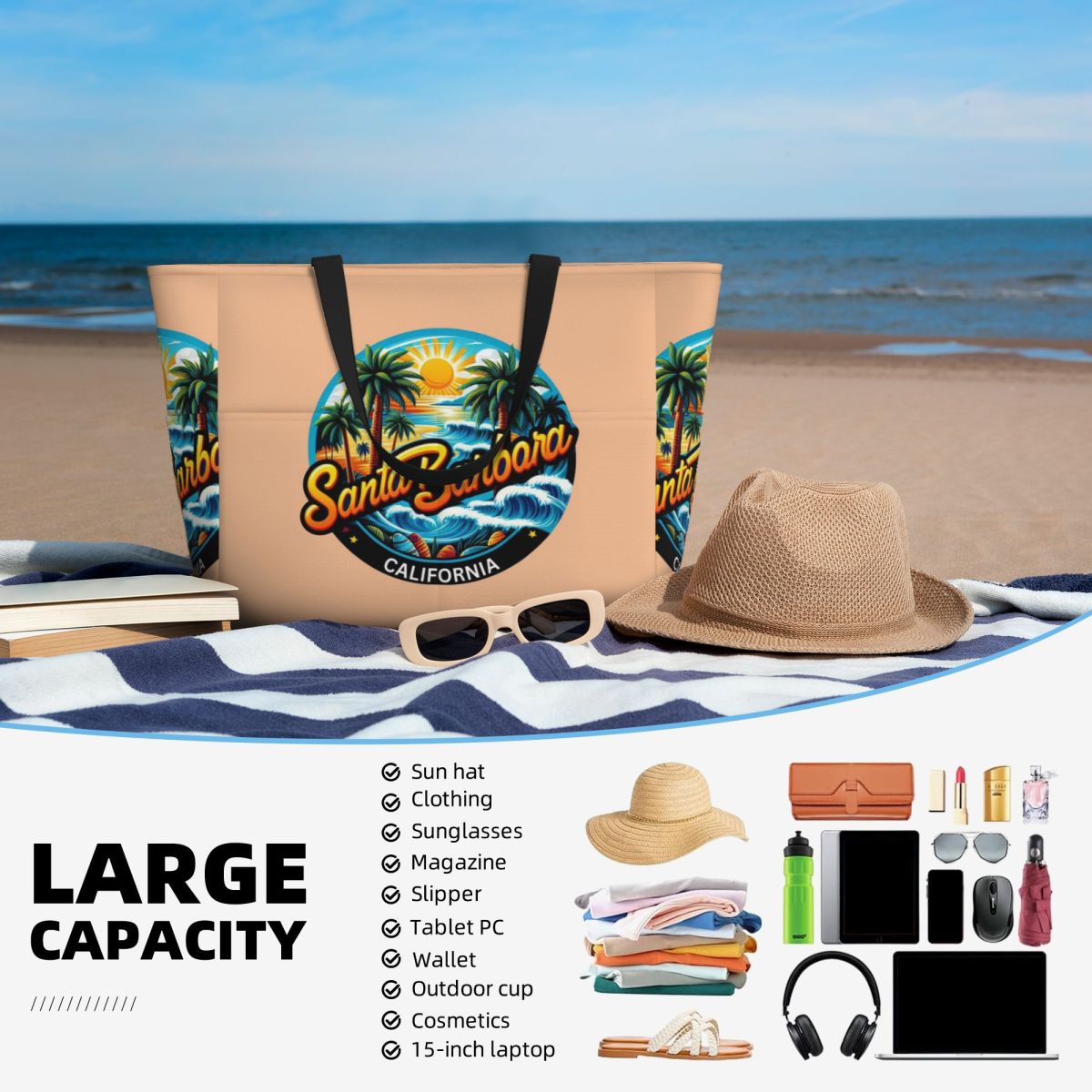Torba plażowa Santa Barbara, K – Yoga Fitness California recenzja i cena