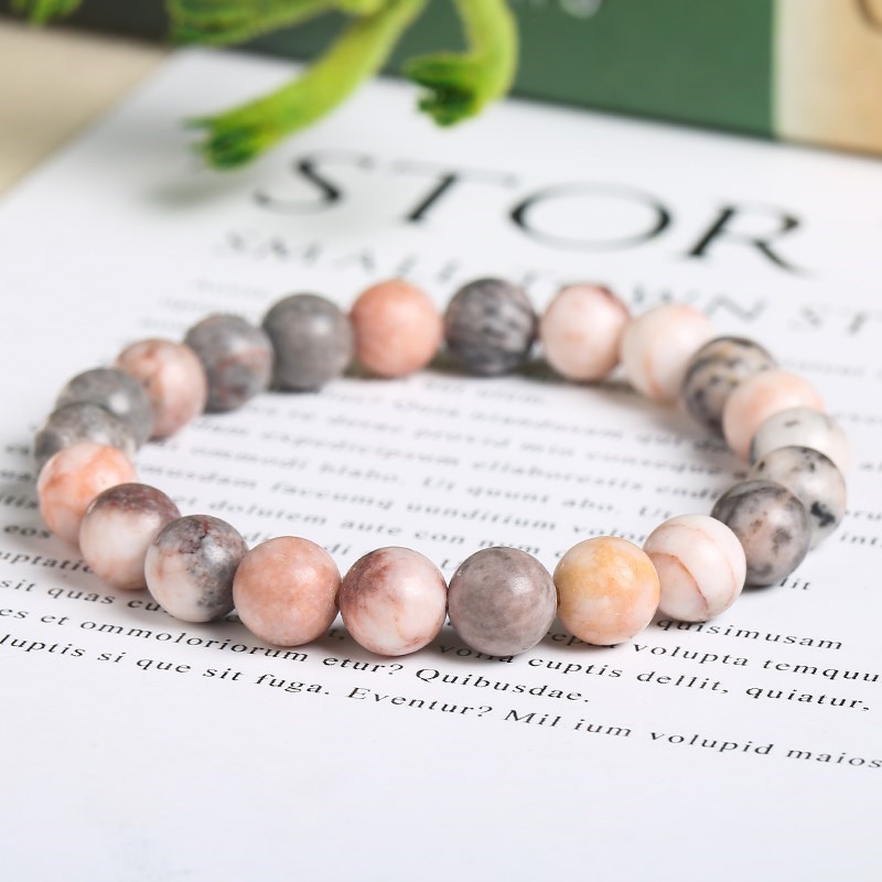 JD naturalny różowy Zebra Jasp – Yoga Fitness Gifts recenzja i cena
