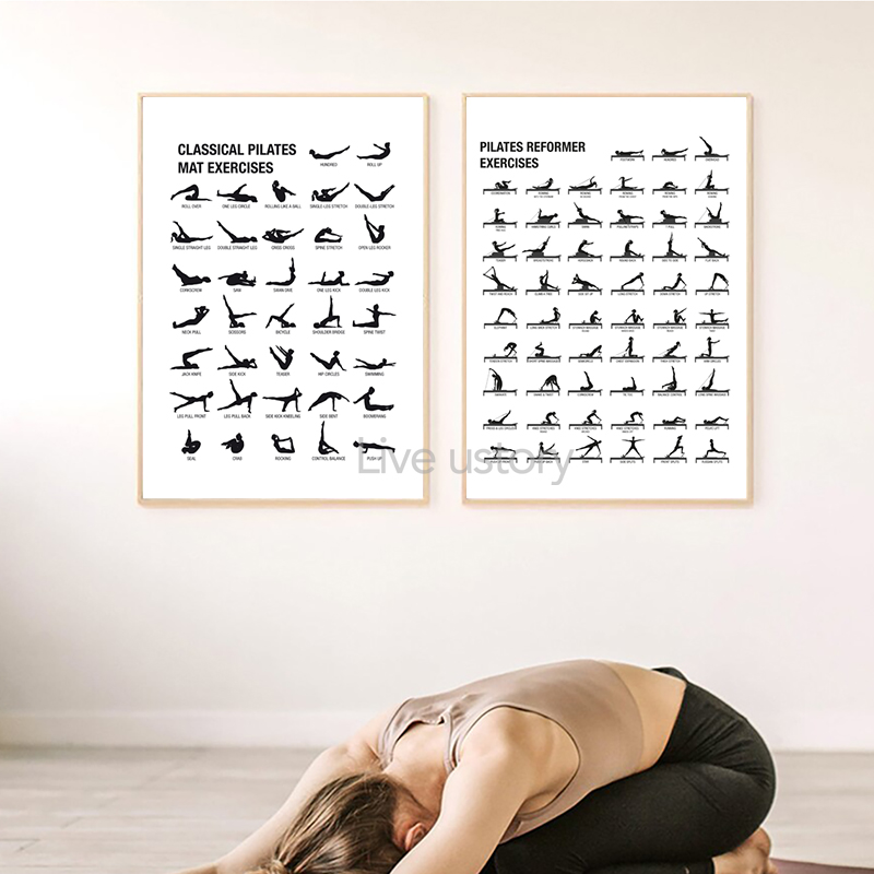 Plakat bez ramy z schematem ćw – Yoga Fitness Gifts recenzja i cena